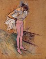 Bailarina ajustándose las medias postimpresionista Henri de Toulouse Lautrec